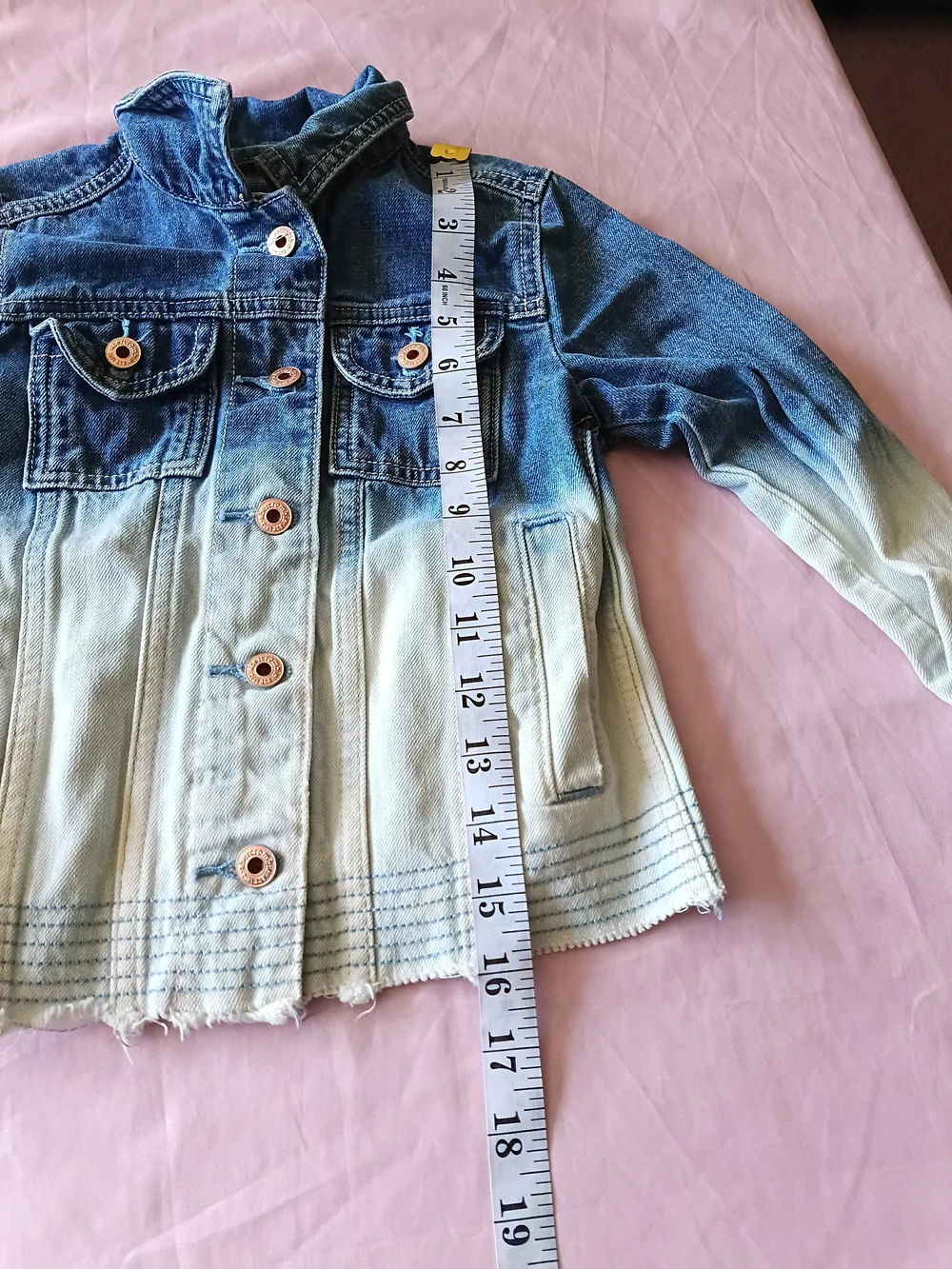 Abercrombie & Fitch Kids Girls Ombre Denim Jean Jacket Size 5/6